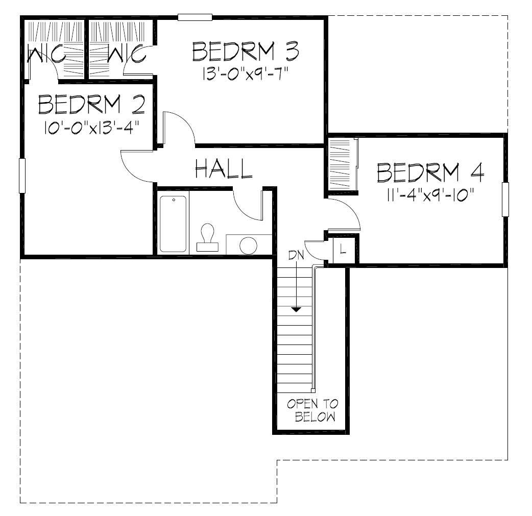 Floor Plan Second Story of Plan #146-2013