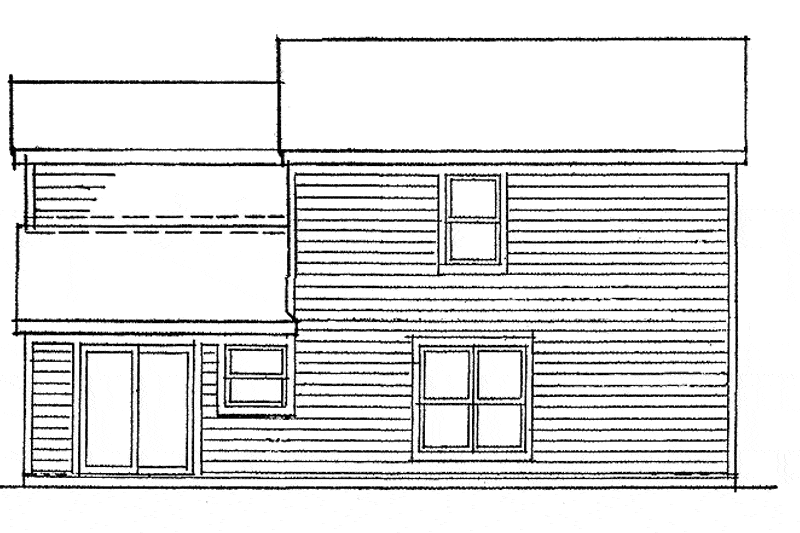 Home Plan Rear Elevation of this 4-Bedroom,1589 Sq Ft Plan -146-2013