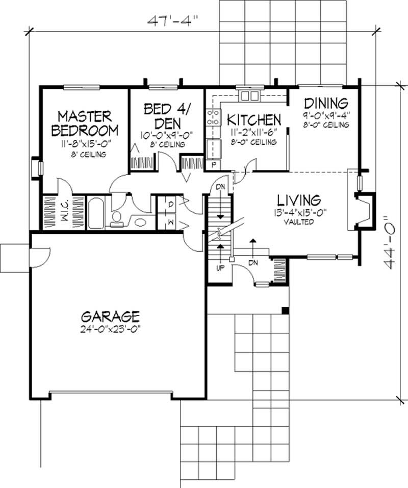 Floor Plan First Story of Cape Cod Plan #146-2014