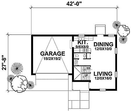 Floor Plan First Story of Country Plan #146-2020