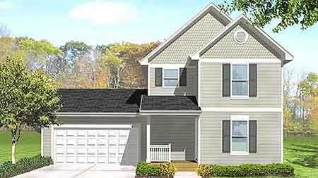 Front view of Country home (ThePlanCollection: House Plan #146-2020)
