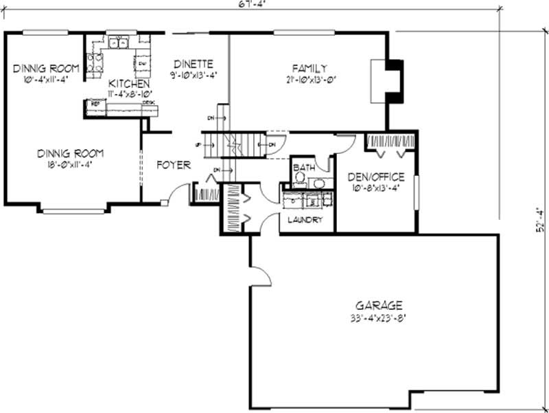 Floor Plan First Story of Tudor Plan #146-2028