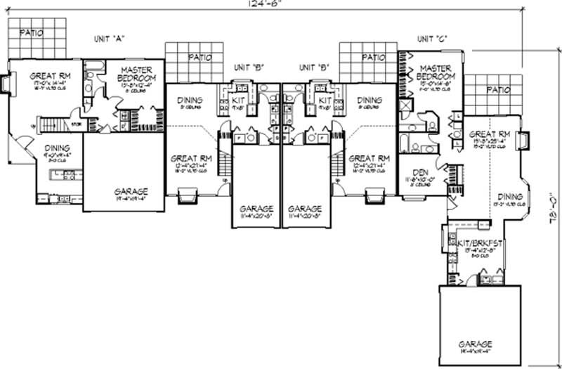 Floor Plan First Story of Multi-Unit Plan #146-2029