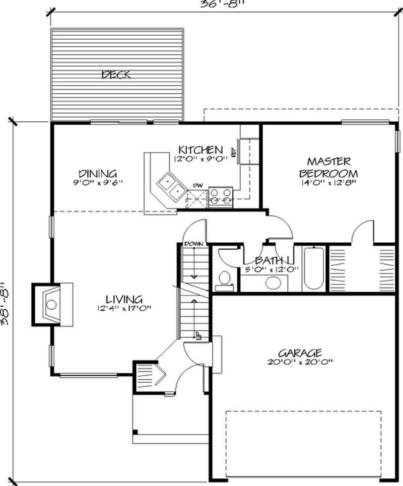 Floor Plan First Story of Country Plan #146-2032