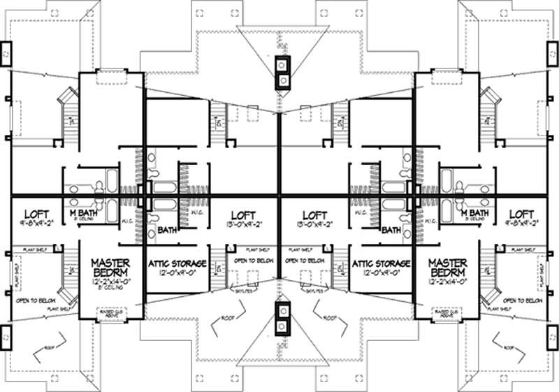 Floor Plan Second Story of Cape Cod Plan #146-2034