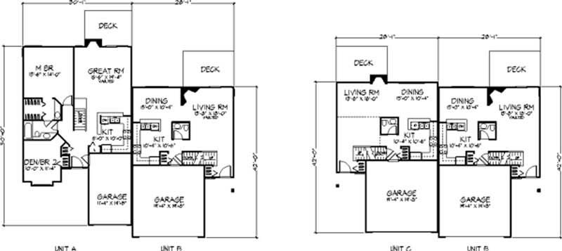 Floor Plan First Story of Multi-Unit Plan #146-2041