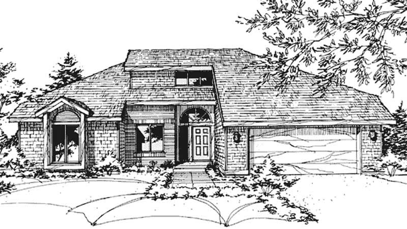 Home Plan Front Elevation of this 2-Bedroom,1709 Sq Ft Plan -146-2042