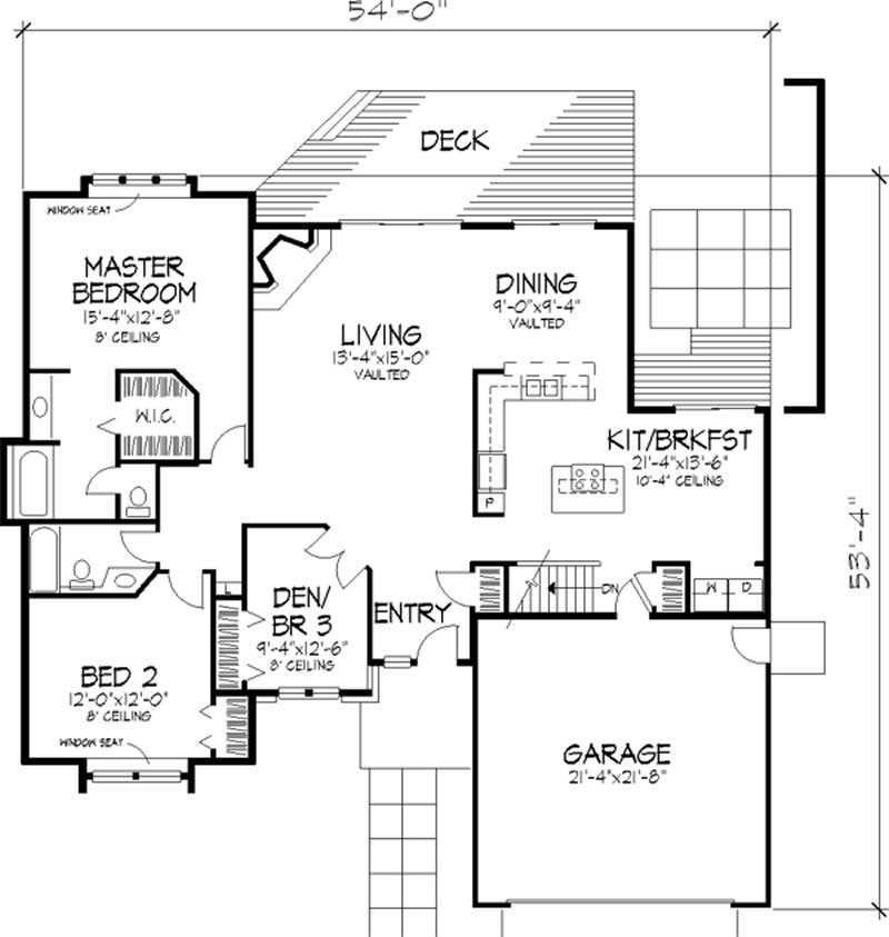 Floor Plan First Story of Modern Plan #146-2042