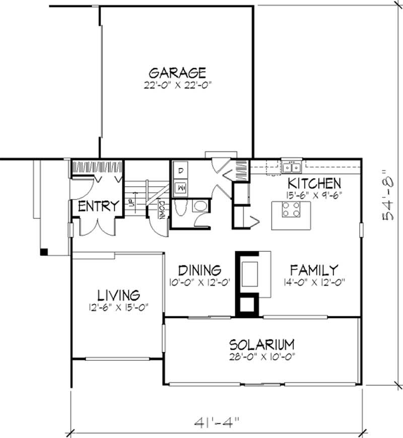 Floor Plan First Story of Passive Solar Plan #146-2046