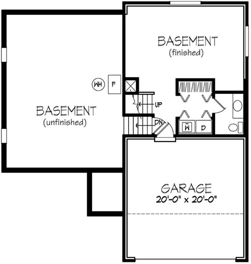 Floor Plan Second Story of Cottage Plan #146-2048