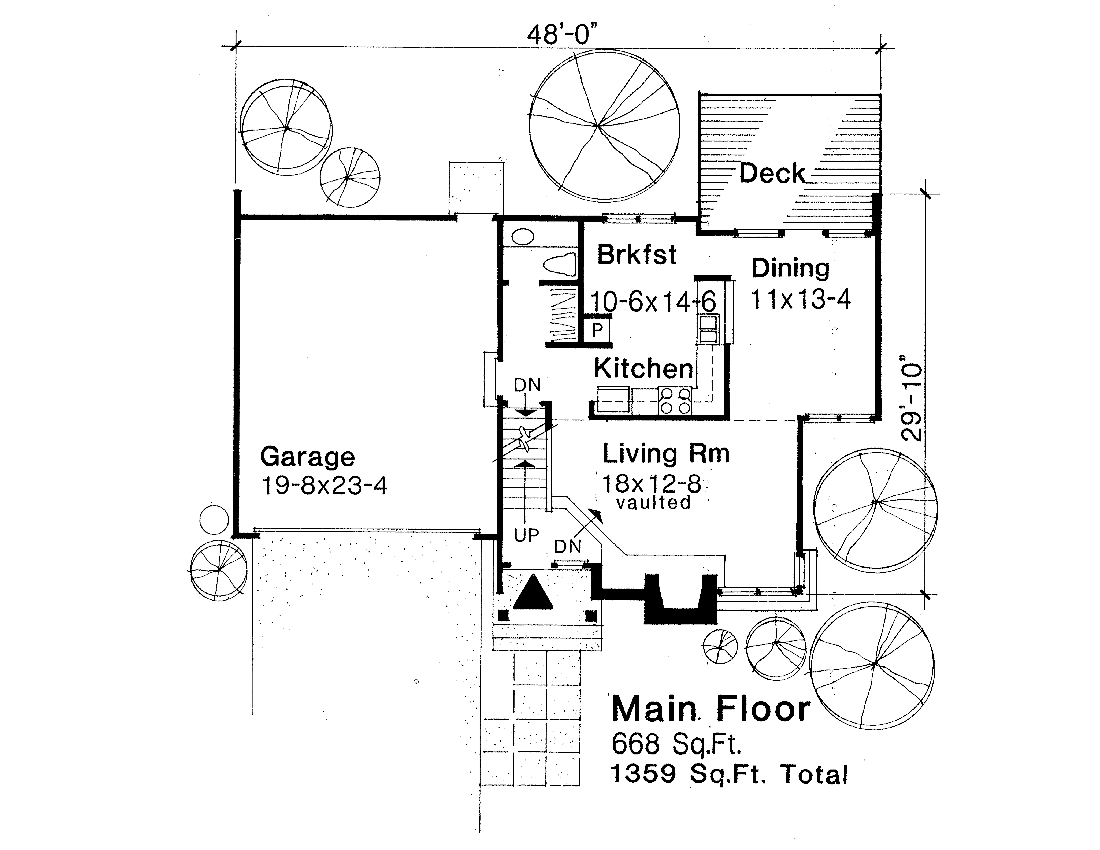 Floor Plan First Story of Craftsman Plan #146-2051