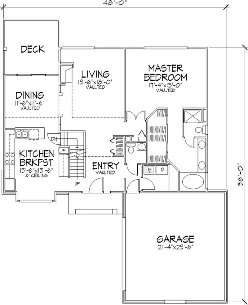 Floor Plan First Story of Country Plan #146-2052