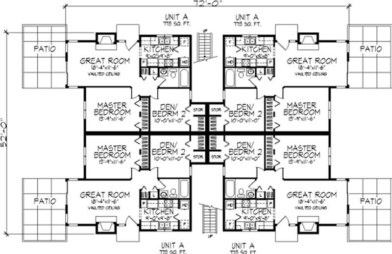 Floor Plan First Story of Multi-Unit Plan #146-2055