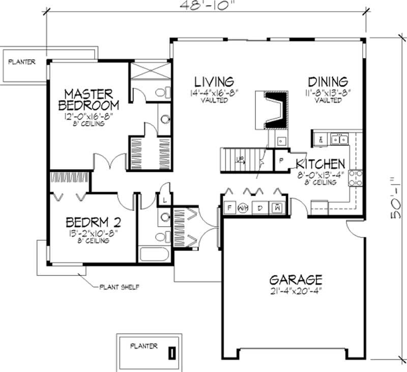 Floor Plan First Story of Cape Cod Plan #146-2056