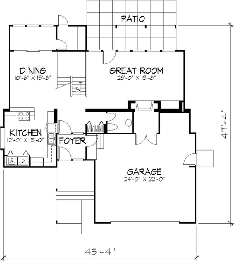 Floor Plan First Story of Modern Plan #146-2057