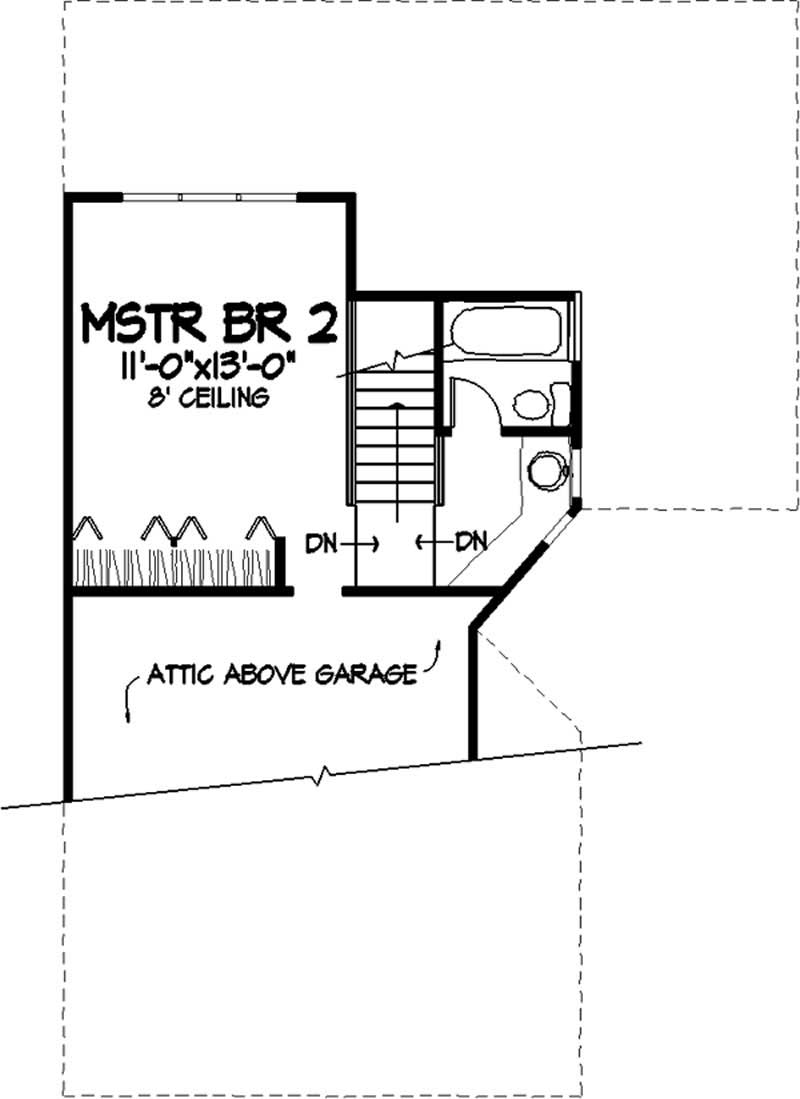 Floor Plan Second Story of Multi-Unit Plan #146-2058