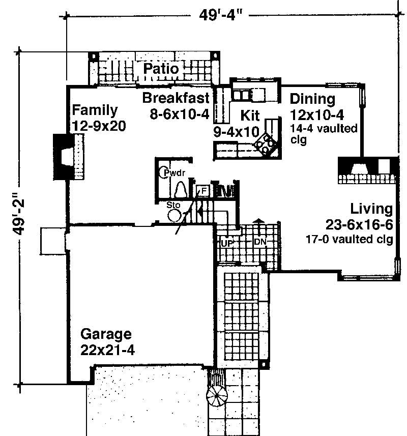 Floor Plan First Story of Contemporary Plan #146-2059