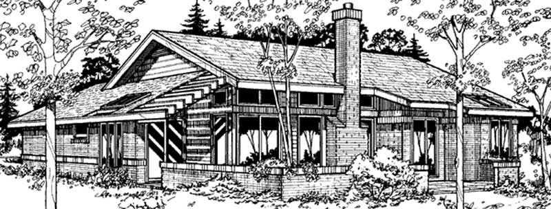 Home Plan Rear Elevation of this 2-Bedroom,1500 Sq Ft Plan -146-2060