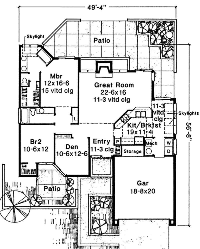 Floor Plan First Story of Modern Plan #146-2060