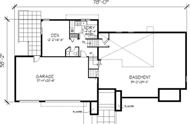Floor Plan First Story of Contemporary Plan #146-2061