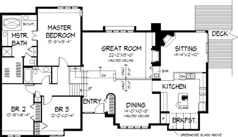 Floor Plan Second Story of Contemporary Plan #146-2061