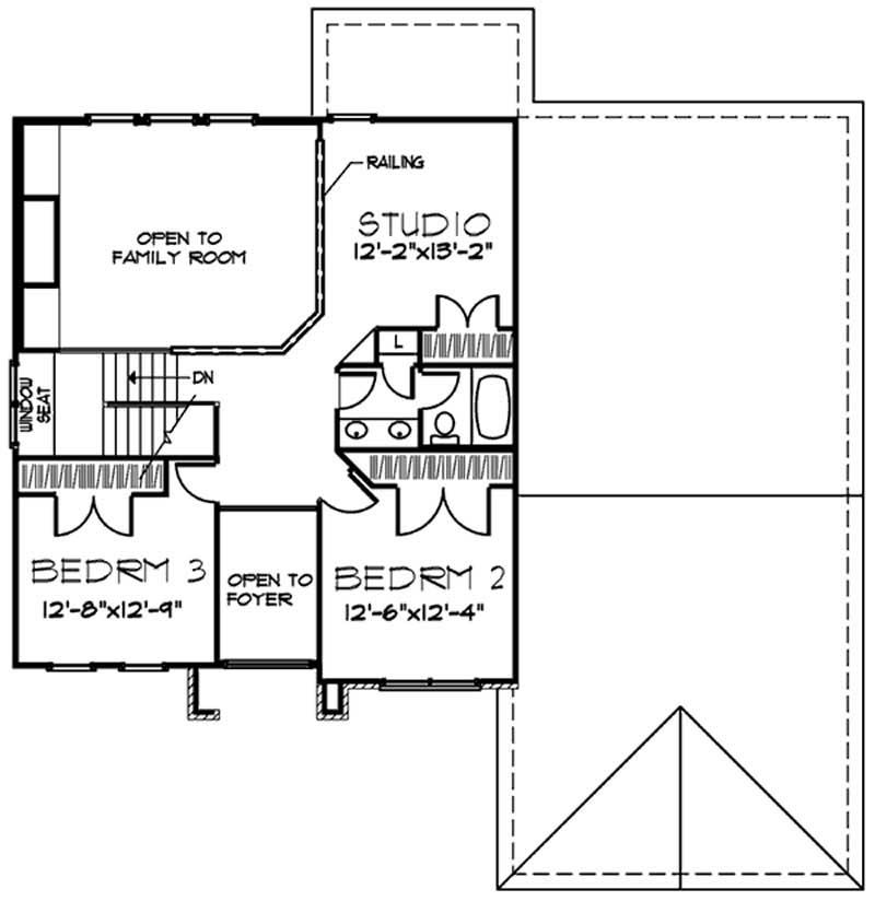 Floor Plan Second Story of Cape Cod Plan #146-2071