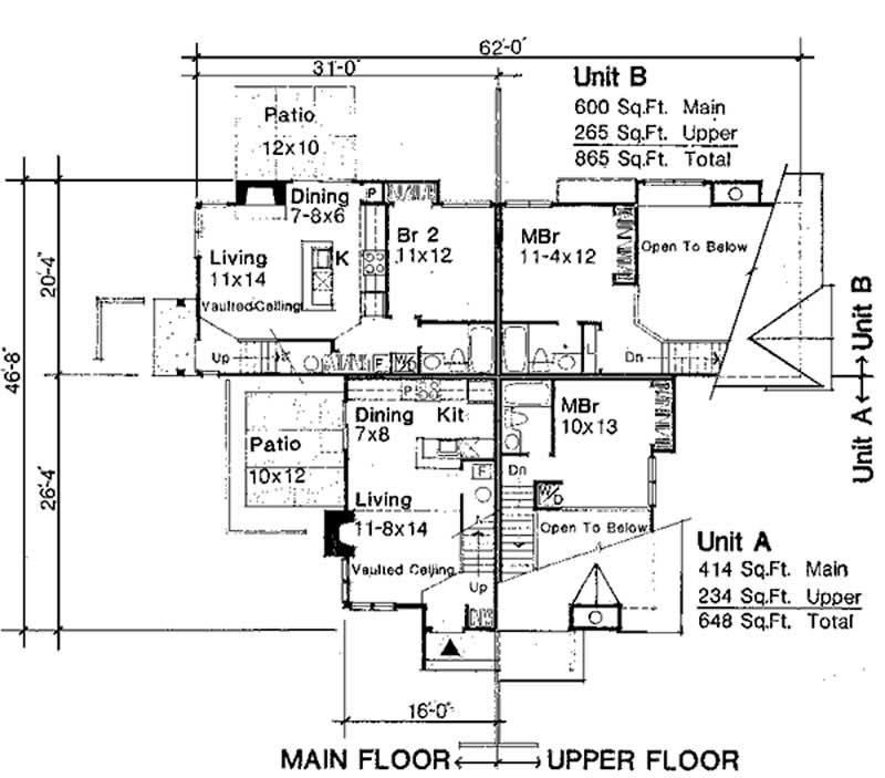 Floor Plan First Story of Multi-Unit Plan #146-2075