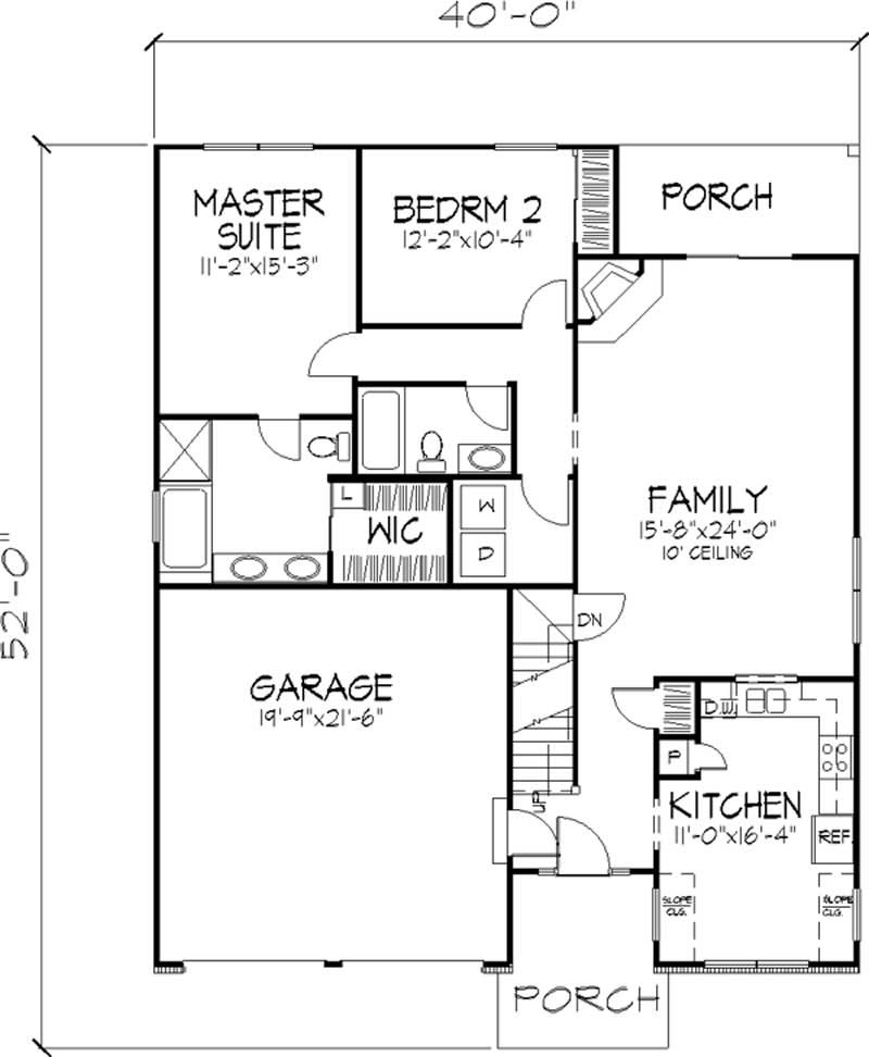 Floor Plan First Story of Cape Cod Plan #146-2101