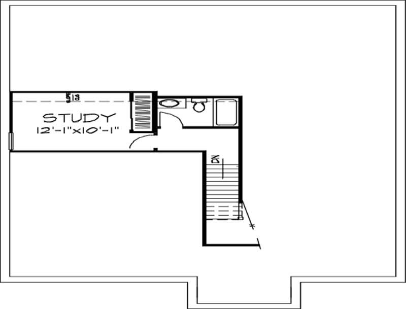 Floor Plan Second Story of Cape Cod Plan #146-2101