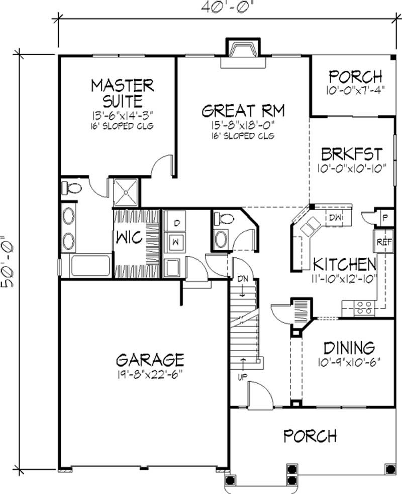 Floor Plan First Story of Cape Cod Plan #146-2103