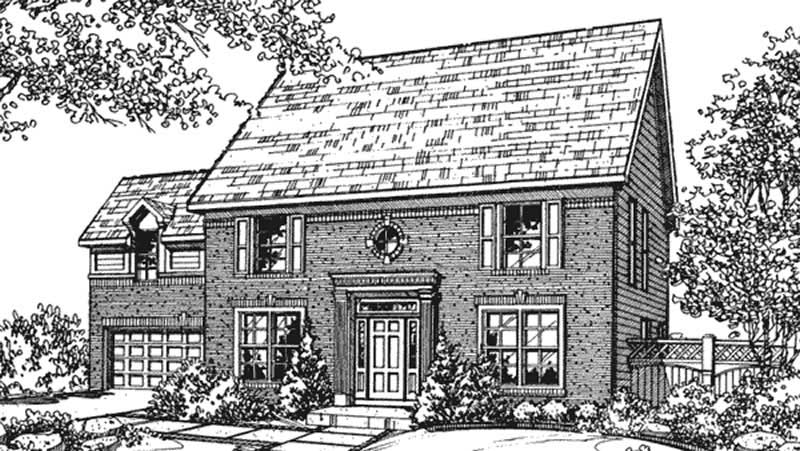 Front view of Traditional home (ThePlanCollection: House Plan #146-2105)