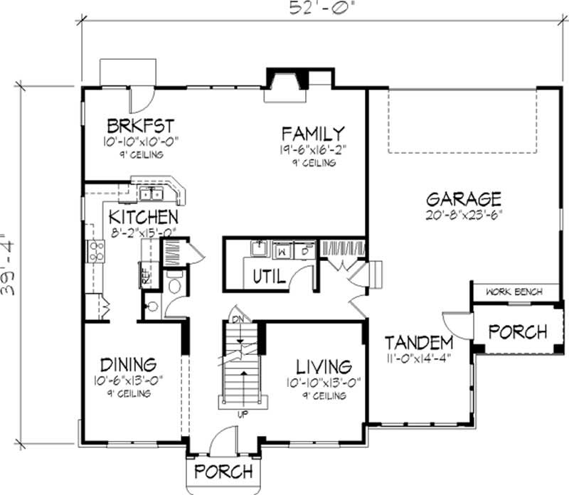 Floor Plan First Story of Country Plan #146-2108