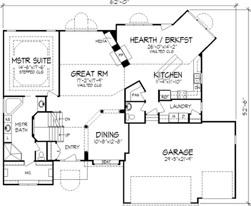 Floor Plan First Story of Cape Cod Plan #146-2109