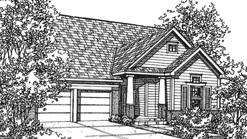 Home Plan Front Elevation of this 2-Bedroom,1444 Sq Ft Plan -146-2113