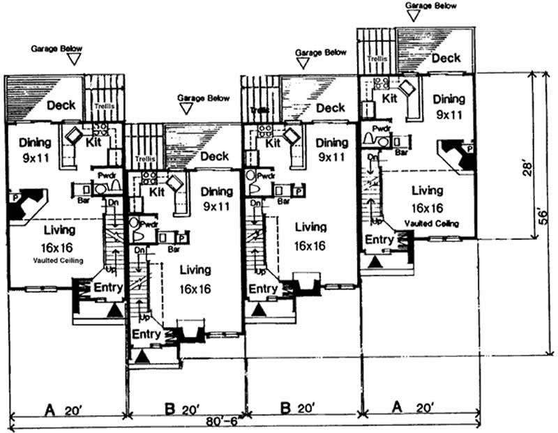 Floor Plan First Story of Multi-Unit Plan #146-2118