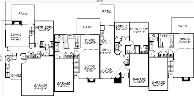 Floor Plan First Story of Multi-Unit Plan #146-2120