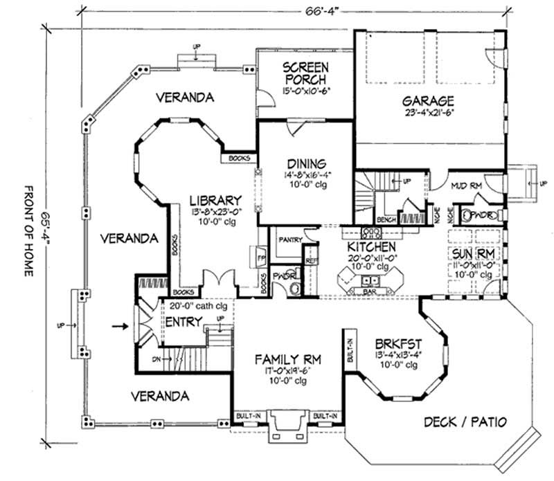 Floor Plan First Story of Country Plan #146-2122