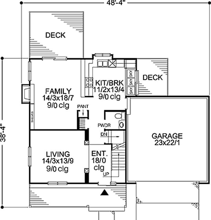 Floor Plan First Story of Country Plan #146-2124