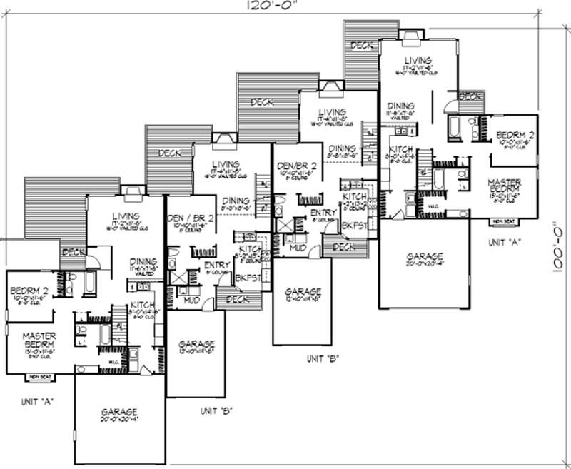 Floor Plan First Story of Multi-Unit Plan #146-2125