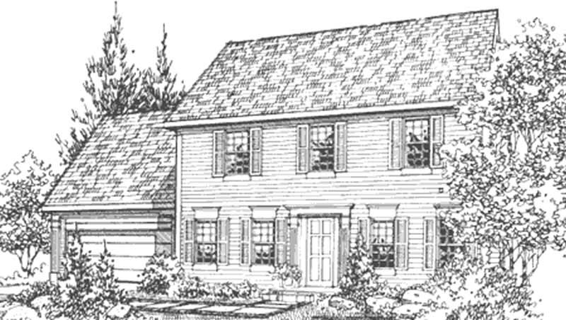 Home Plan Front Elevation of this 4-Bedroom,1945 Sq Ft Plan -146-2137