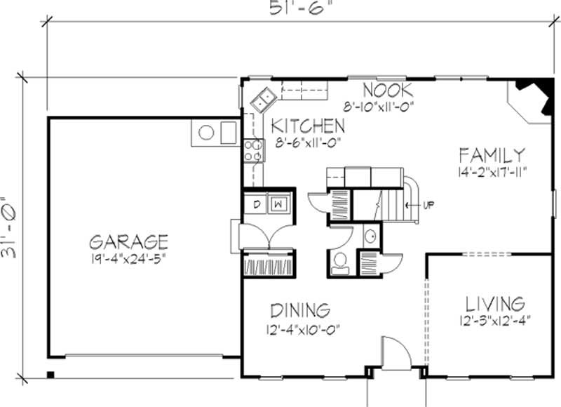 Floor Plan First Story of Georgian Plan #146-2137