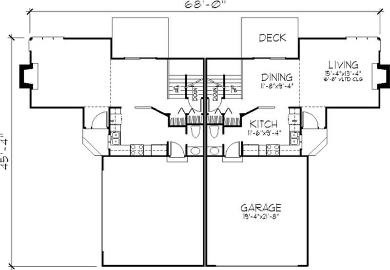 Floor Plan First Story of Multi-Unit Plan #146-2140