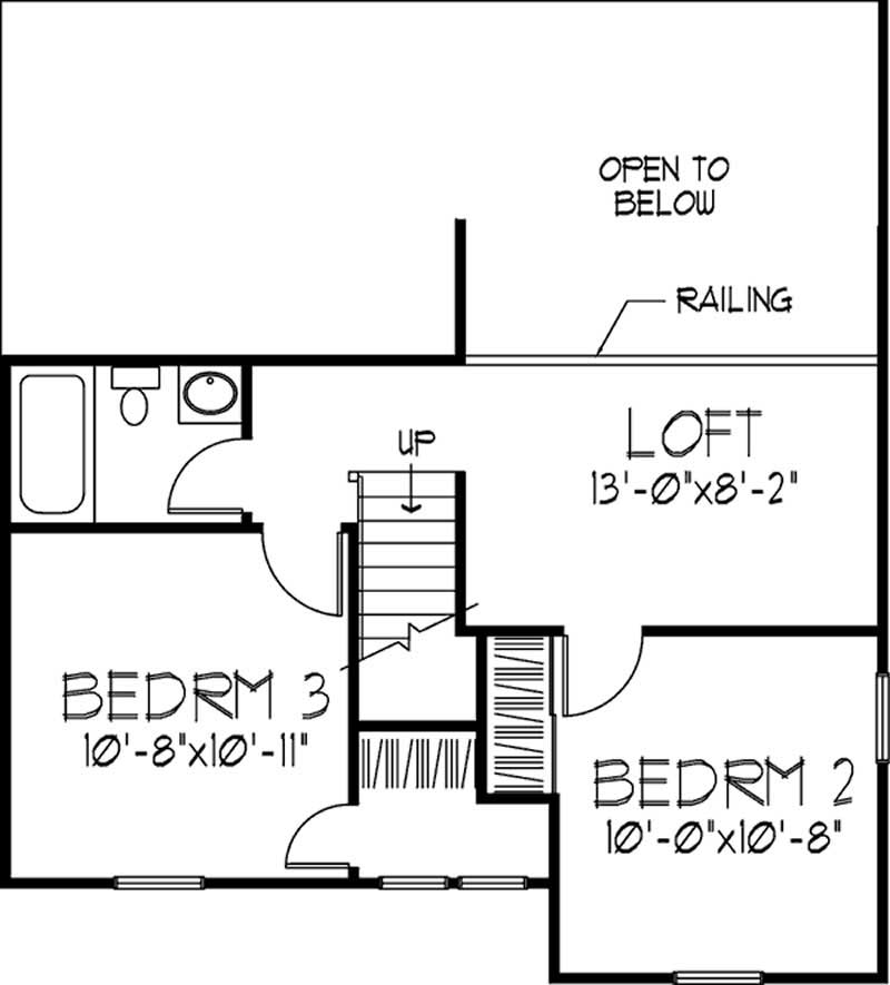 Floor Plan Second Story of Colonial Plan #146-2142