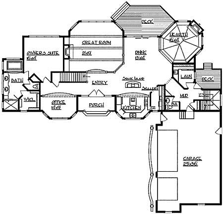 Floor Plan First Story of Craftsman Plan #146-2144