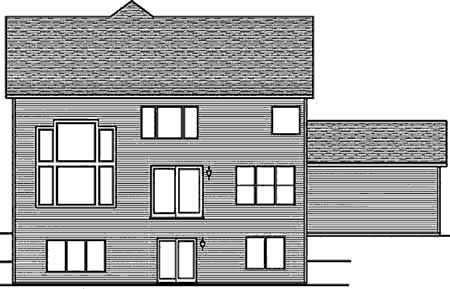 Home Plan Rear Elevation of this 4-Bedroom,2484 Sq Ft Plan -146-2145