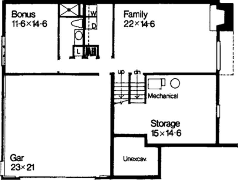 Floor Plan Second Story of Country Plan #146-2146