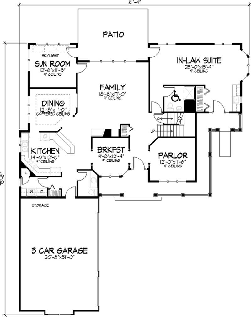 Floor Plan First Story of Country Plan #146-2156