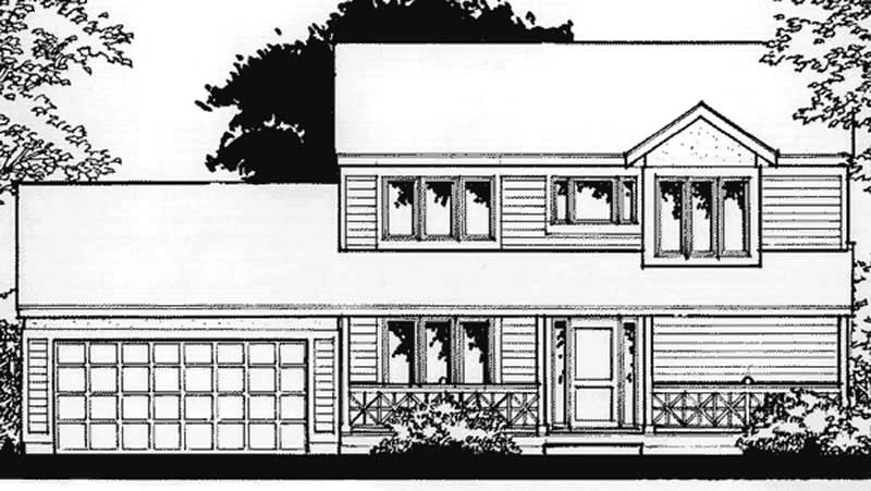 Front view of Country home (ThePlanCollection: House Plan #146-2164)