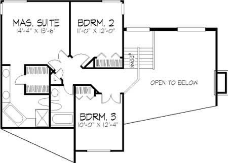 Floor Plan Second Story of Country Plan #146-2168