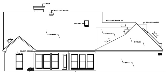 Home Plan Rear Elevation of this 4-Bedroom,2464 Sq Ft Plan -146-2173